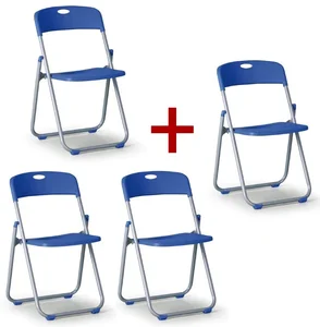 Skládací židle CLACK 3+1 s modrým designem