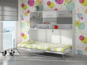 Sklápěcí postel s nástavbou CEDUNA craft bílý/grafit – 5 let záruka