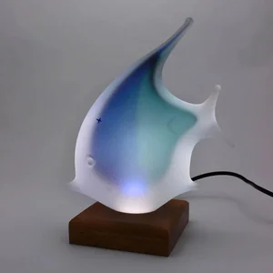 Skleněná dekorativní lampa ryba Aqua