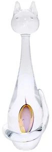 Skleněná kočka s ametystem a topazem 21 cm