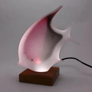 Skleněná ryba LF LOVE růžová a černá 27 cm