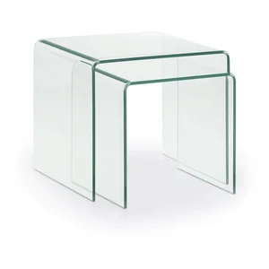 Skleněná sada konferenčních stolků Burano 3 ks 50x50 cm – Kave Home