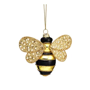 Skleněná vánoční ozdoba Bee, ručně foukaná, 7 cm