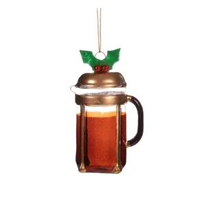 Skleněná vánoční ozdoba Cafetiere – Sass & Belle (5,5 cm)