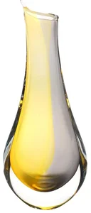 Skleněná váza Hutní 02 Zlatý Topaz a Kouřová Černá 32 cm