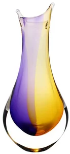 Skleněná váza Hutní 09 ametyst a zlatý topaz, 31 cm