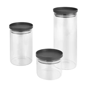Skleněné dózy na potraviny – sada 3 ks Metaltex