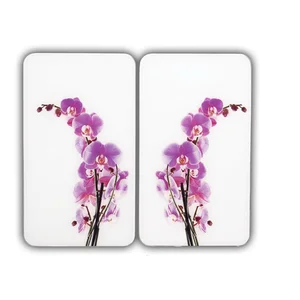 Skleněné kryty na sporák Wenko Orchid, sada 2, 52 × 30 cm