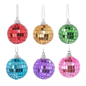 Skleněné ozdoby Mirror Disco, sada 6 ks Ø 4 cm