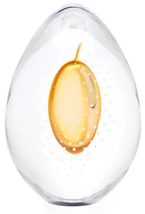 Skleněné vajíčko s dekorem Zlatý topaz, 10 cm