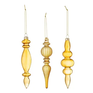 Skleněné vánoční ozdoby, sada 3 ks, průměr 4 cm – Auralia Bloomingville