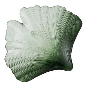 Skleněný dekorační tác Gingko 31x33 cm