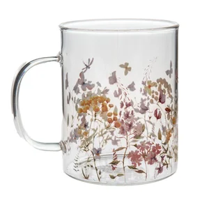 Skleněný hrnek Flowers 410 ml – Dakls