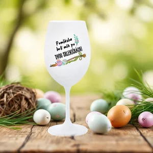 Sklenice na víno 350 ml s velikonočním motivem