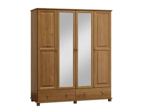 Skříň BHAGIRA 4D, 180 cm, masiv borovice, moření dub