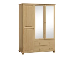 Skříň BHAGIRA 6 – 120 cm, masiv borovice, se zrcadlem