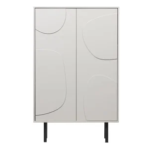 Skříň Cadiz 85×135 cm, světle šedá, borovicové dřevo – WOOOD