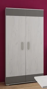 Skříň DAMARA craft bílá/grafit 90×190 cm