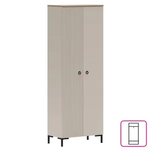 Skříň DOMCA 2D taupe/dub silverjack