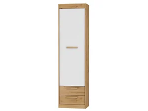 Skříň GATTON 1D2S dub artisan/bílý lesk – 5 let záruky