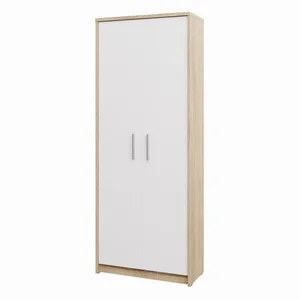 Skříň Gianni 4 police – dub sonoma/bílá