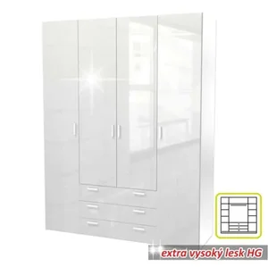 Skříň GWEN 70429, bílá s vysokým leskem