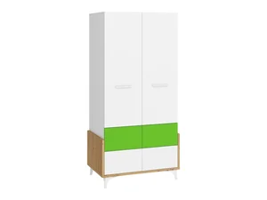 Skříň LEPON 95 dub artisan/bílá/zelená