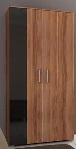 Skříň Mangona 90x190 cm – švestka wallis/černý lesk