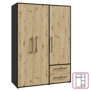 Skříň MOSKA Typ 1 dub artisan/černá