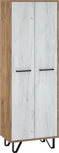 Skříň PRUDHOE 2D craft zlatý/bílý