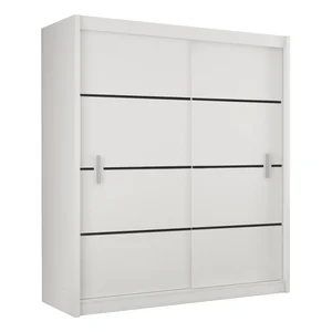 Skříň RINAME 203 s posuvnými dveřmi, bílá/černá