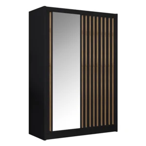 Skříň s posuvnými dveřmi 150x215 cm – černá/dub craft