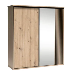 Skříň s posuvnými dveřmi KOLI C15 dub artisan/černá