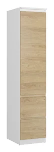 Skříň ZAIRE 1D2S – alpská bílá / dub hikora