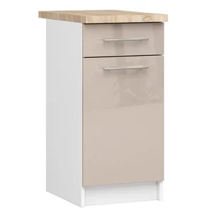 Skříňka OLIVIA S40 SZ1 – bílá/cappuccino lesk