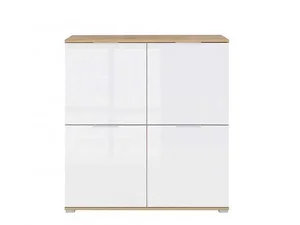 Skříňka Zele KOM4D dub wotan/bílý lesk