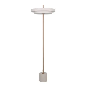 Slonovinová LED stmívatelná stojací lampa Keaton, výška 138 cm – Trio