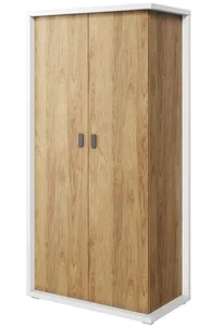 SOMAS 02 2D šatní skříň – bílá / ořech natural