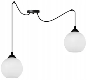 SPIDER ELIZA Moderní závěsné svítidlo s bílými skleněnými stínidly