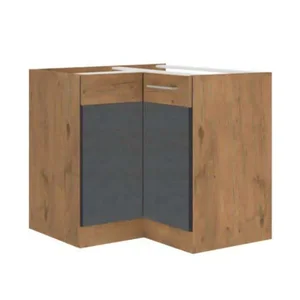Spodní rohová skříňka Vega 90x90 DN 1F BB – šedá matná / dub Lancelot