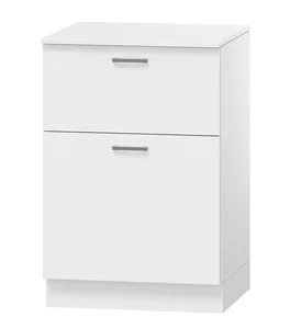 Spodní šuplíková skříňka 60 cm, bílá s pracovní deskou