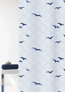 Sprchový závěs SEACOAST, 180x200 cm, bílomodrý