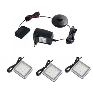 SQUARE LED 3× modrá