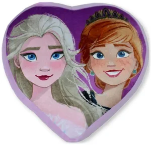 Srdíčkový polštářek Frozen Anna a Elsa 36x36 cm