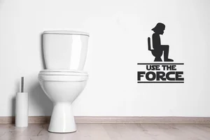 Star Wars Samolepka na zeď Použij sílu Černá 15x20cm