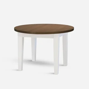Stima FIT II – kulatý stůl Ø95 cm, dub Halifax tabákový, podnož bílá