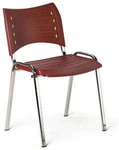 Stohovatelná plastová židle s chromovanými nohami