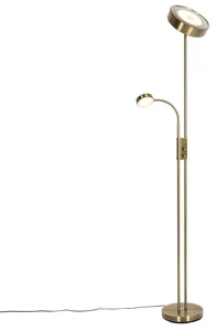 Stojací bronzová lampa s LED a stmívačem Kelso