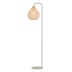Stojací lampa béžová s textilním stínidlem, výška 156,5 cm – Elati Light & Living