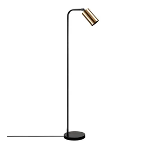 Stojací lampa Emek černo-zlatá s kovovým stínidlem